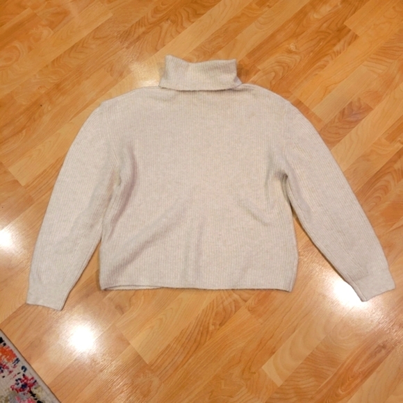 Topshop roll top cropped turtleneck sweater cream size L - Picture 4 of 9